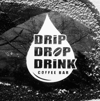 Drip Drop Drink logo on car window